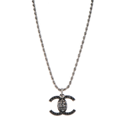 Chanel Crystal CC Bead Drop Necklace Black 1 of 5