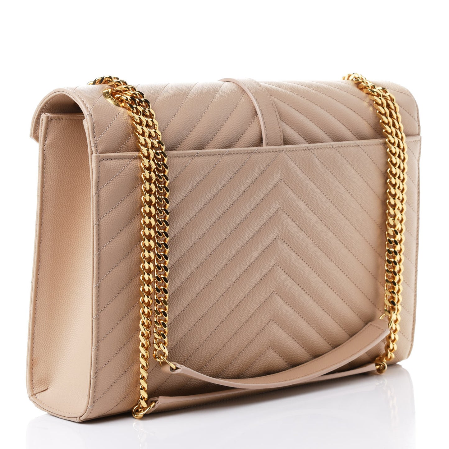 Grain De Poudre Large Tri-Quilt Monogram Satchel Dark Beige