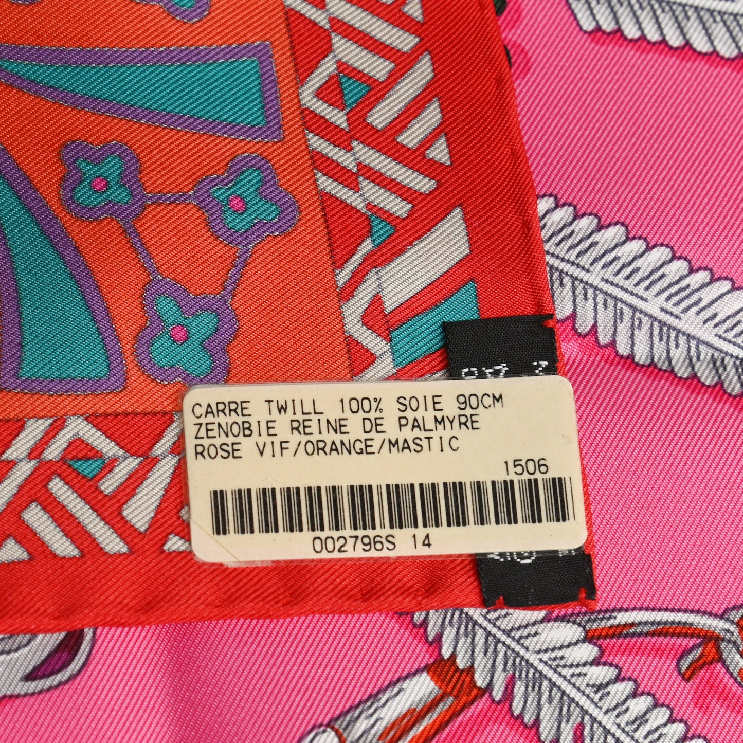 Silk Zenobie Reine De Palmyre Scarf 90 Rose Vif Orange Mastic
