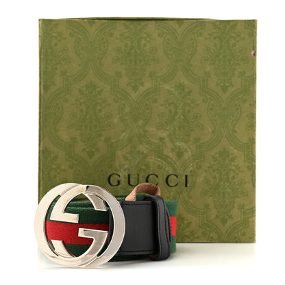 Gucci Canvas Web Interlocking G Belt 110 44 Black 5 of 5
