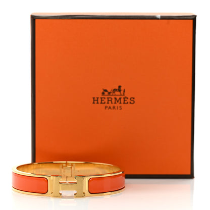 Hermes Enamel Narrow Clic Clac H Bracelet GM Orange 5 of 5