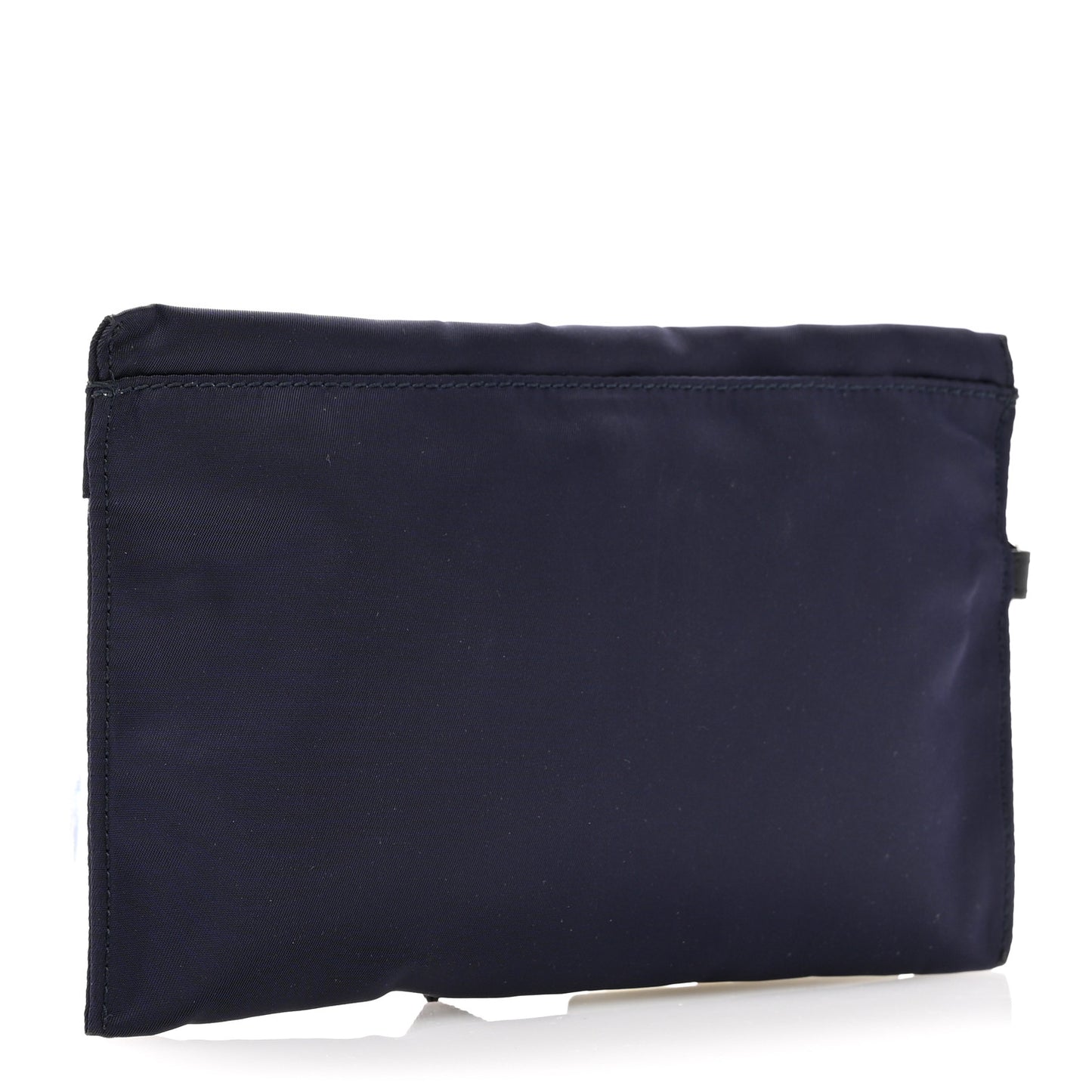 Nylon Vintage Check Print Logo Wristlet Navy
