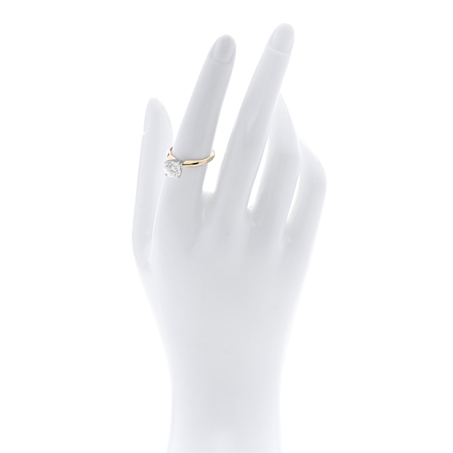 14K Yellow White Gold Diamond 1.49ct Solitaire Engagement Ring 54 7
