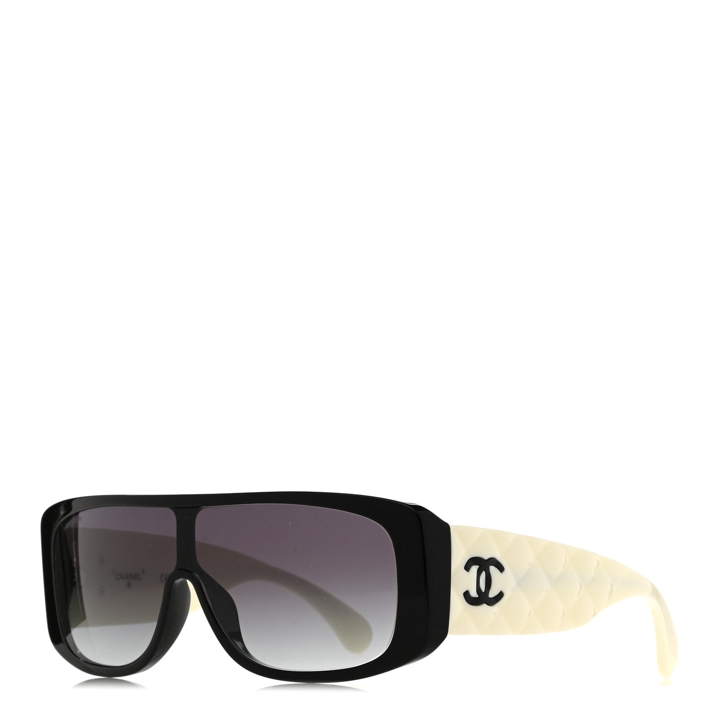 Acetate Shield Sunglasses 71466 White Black