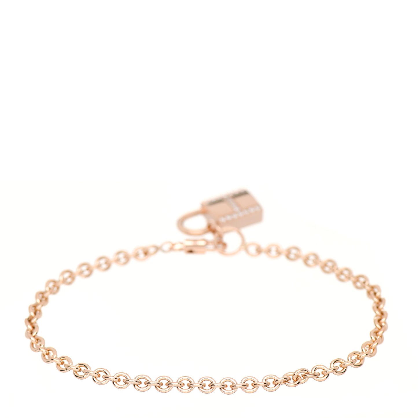 18K Rose Gold Diamond Amulettes Cadenas Bracelet ST