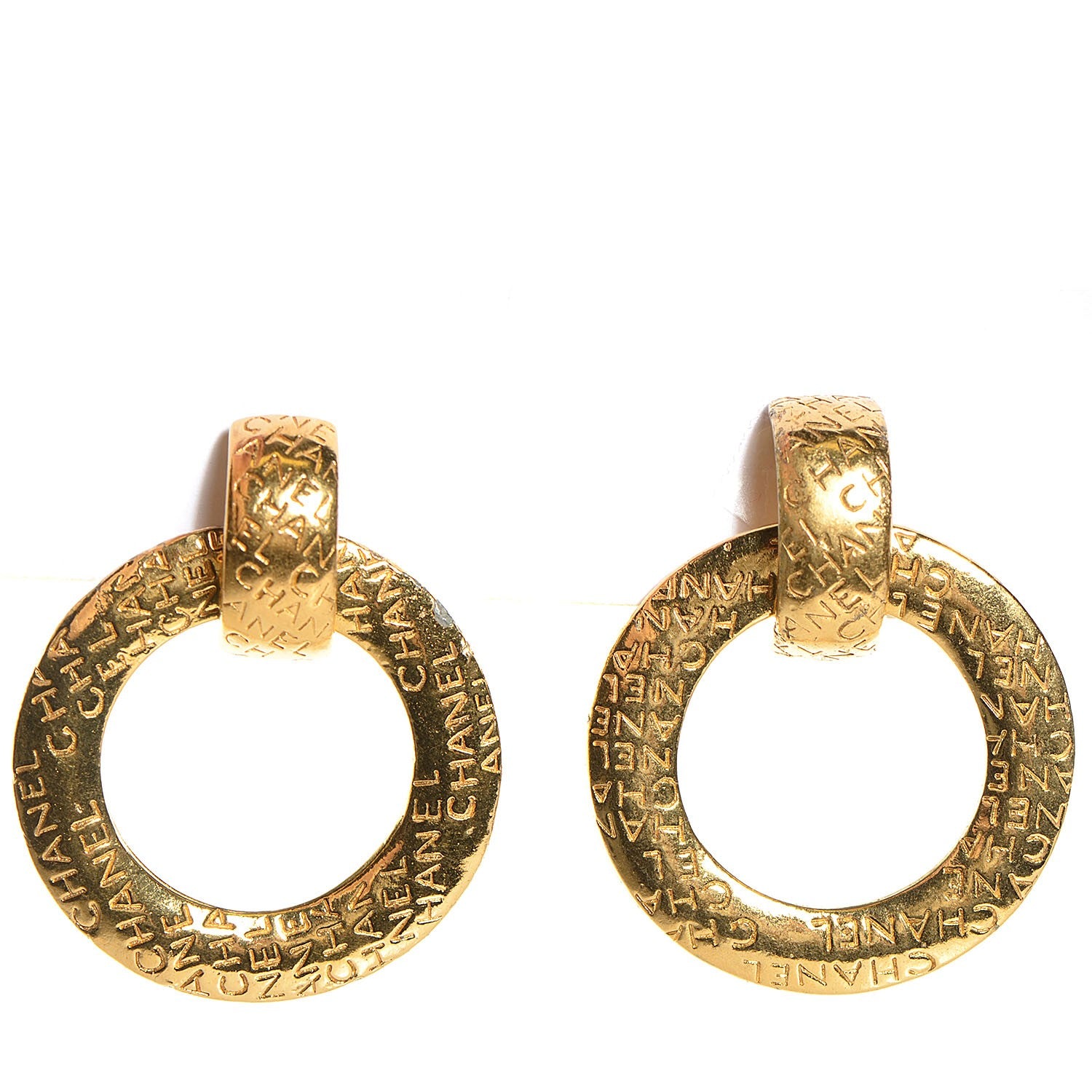 Chanel Hoop Clip On Earrings Gold 1 of 4