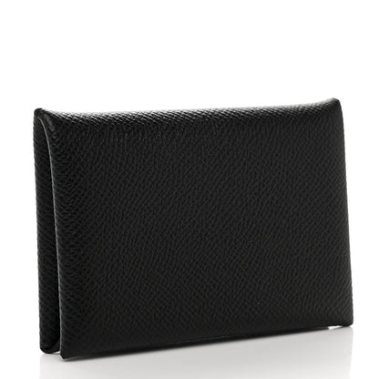 Hermes Epsom Calvi Card Case Black 3 of 7