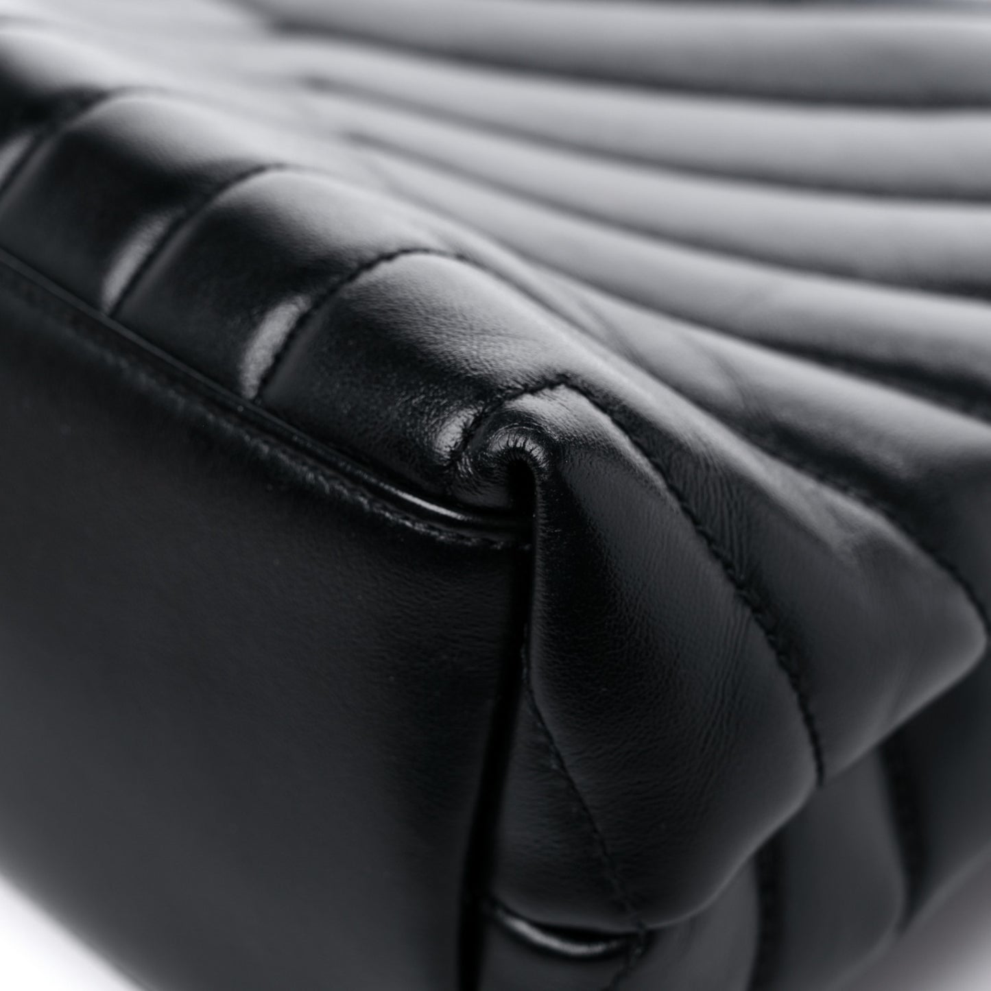 Calfskin Y Quilted Monogram Medium Loulou Chain Satchel Black