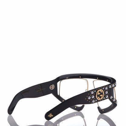 Gucci Acetate Pearl Rectangular Frame Sunglasses GG0234S Black 4 of 6