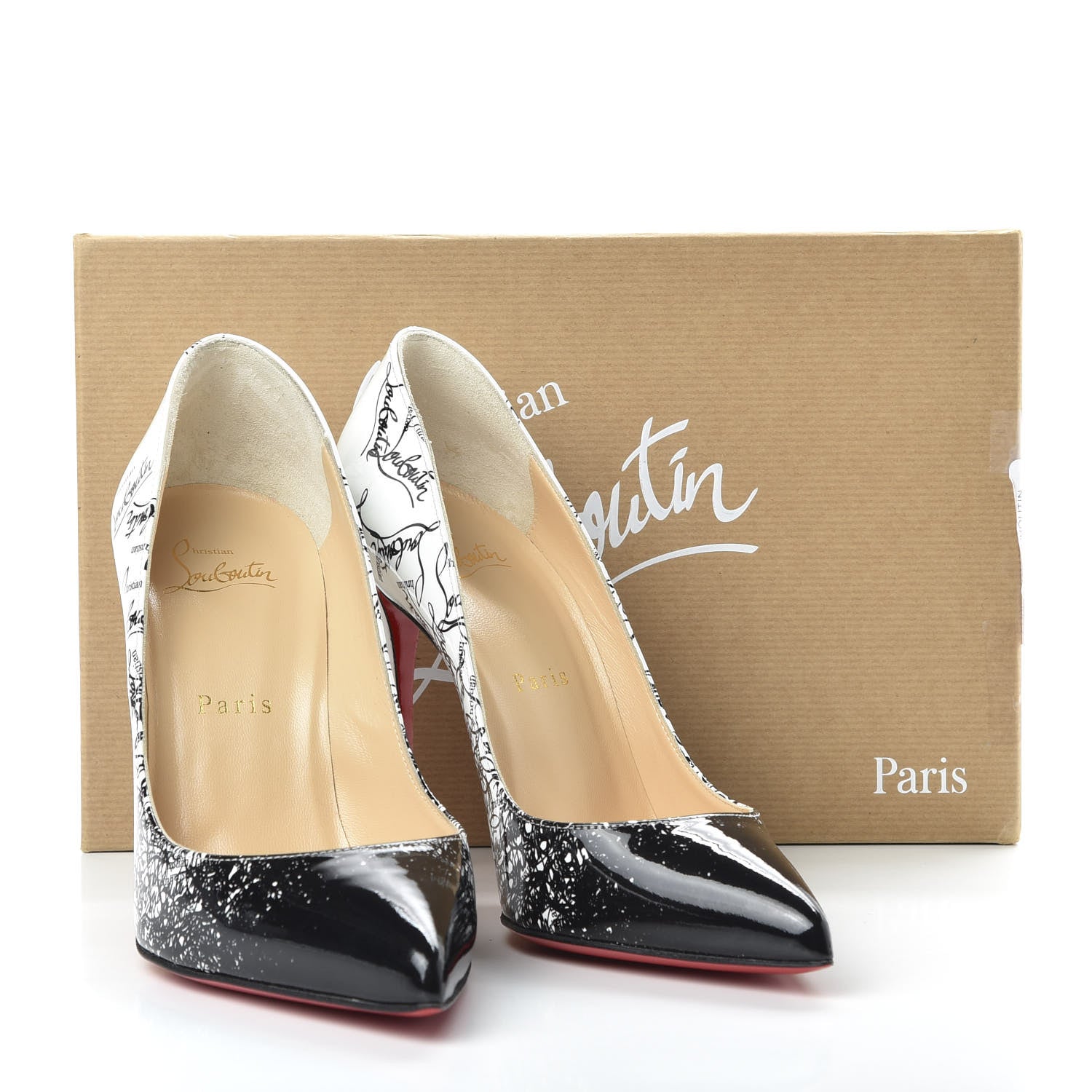 Christian Louboutin Patent Degraloubi Printed Pigalle Follies 100 Pumps 37.5 Black 9 of 9