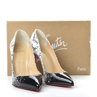 Christian Louboutin Patent Degraloubi Printed Pigalle Follies 100 Pumps 37.5 Black 9 of 9