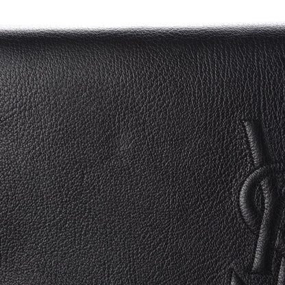 Saint Laurent Calfskin Monogram Large Belle De Jour Clutch Black 7 of 13