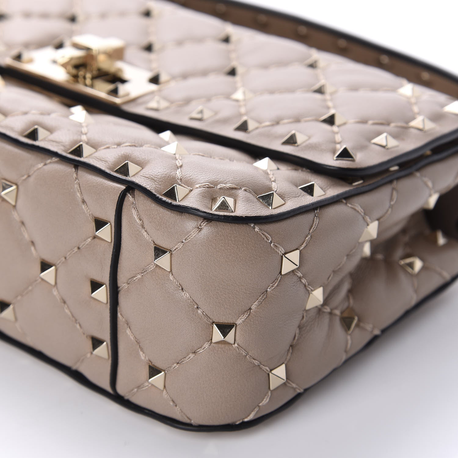 Valentino Garavani Nappa Small Rockstud Spike Shoulder Bag Poudre 7 of 10