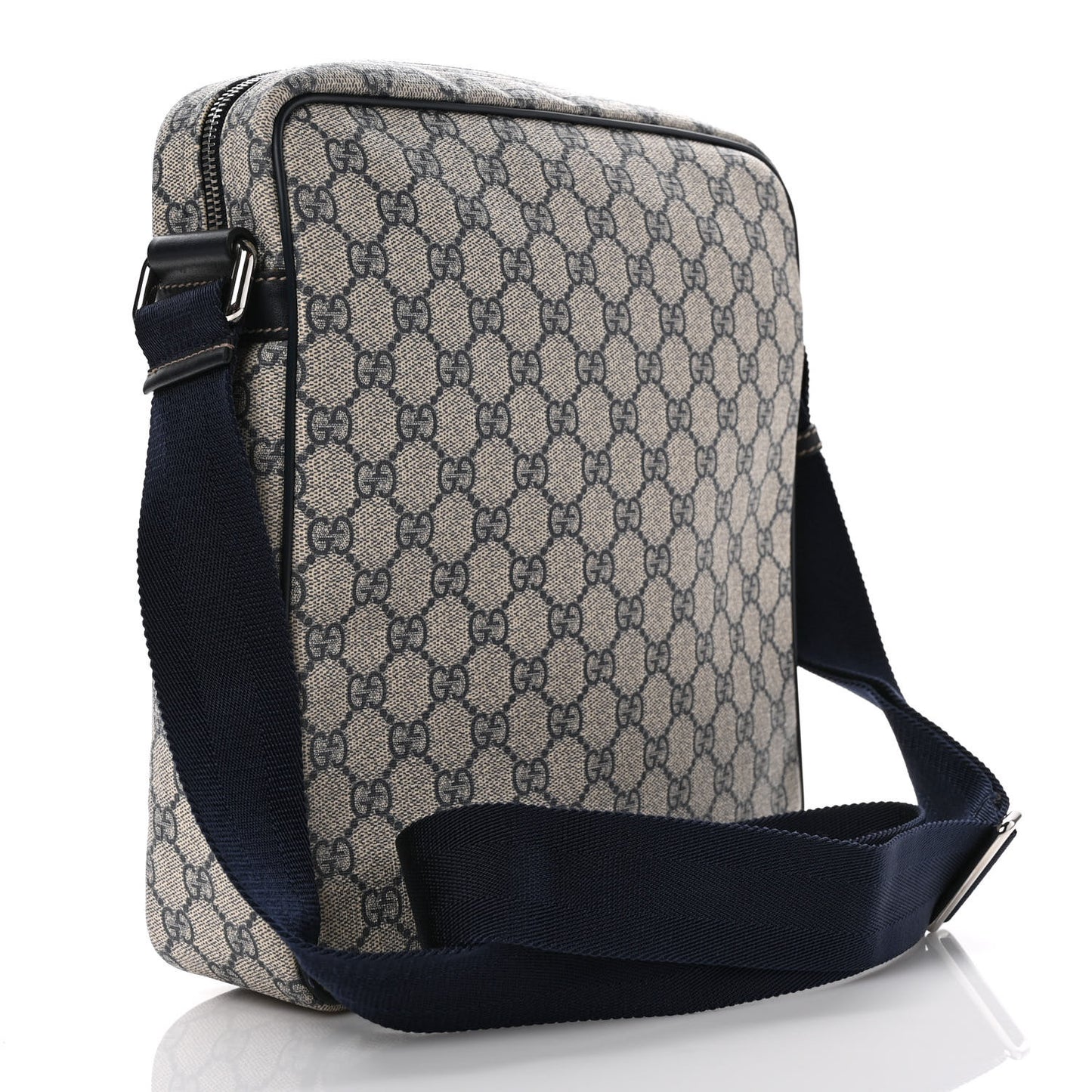 GG Plus Monogram Selleria Calfskin Medium Messenger Bag Beige Blue