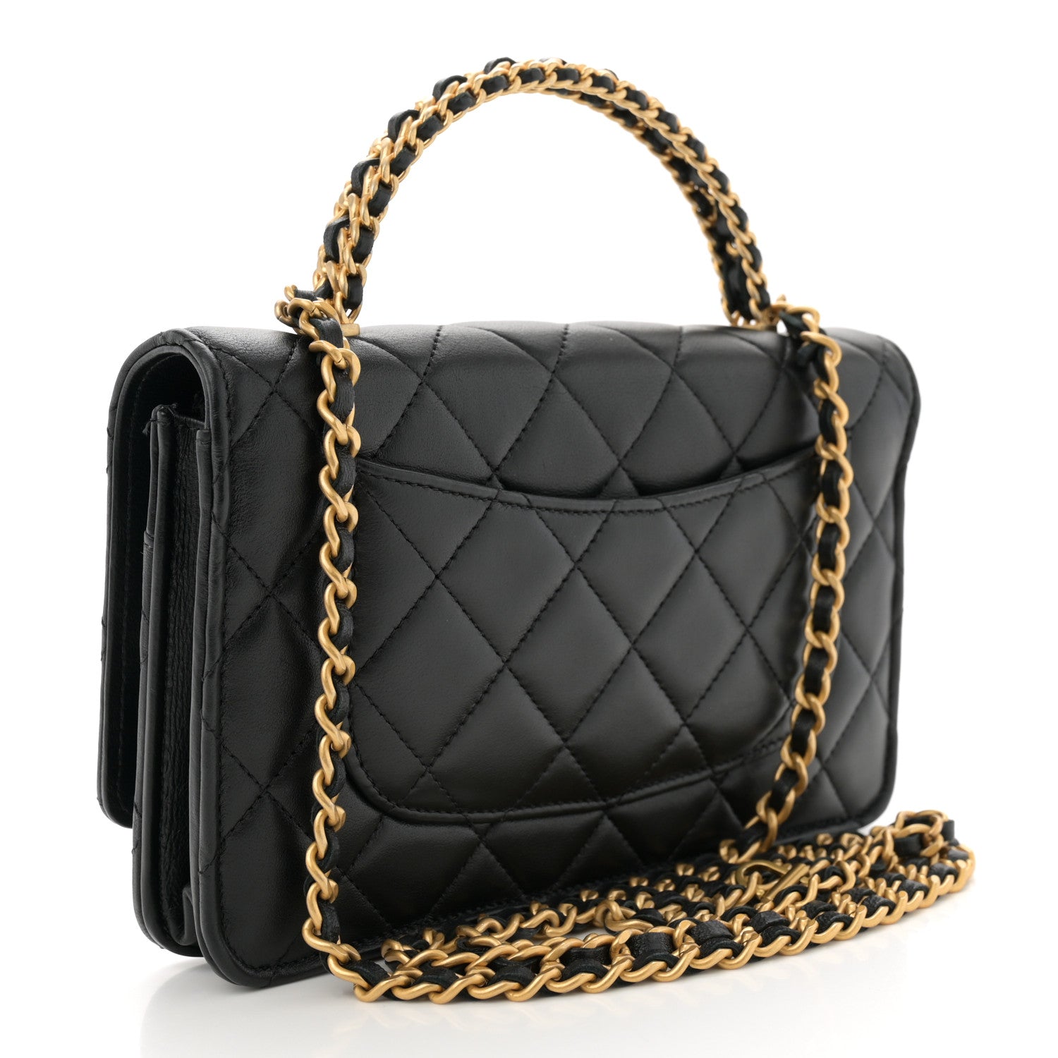 Chanel Lambskin Quilted Pick Me Up Wallet On Chain WOC Black 3 of 11