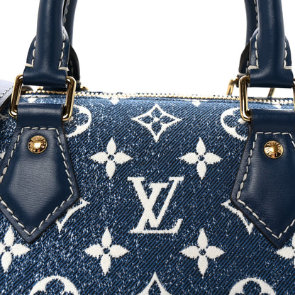 Louis Vuitton Monogram Jacquard Denim Speedy Bandouliere 25 Bleu 7 of 9