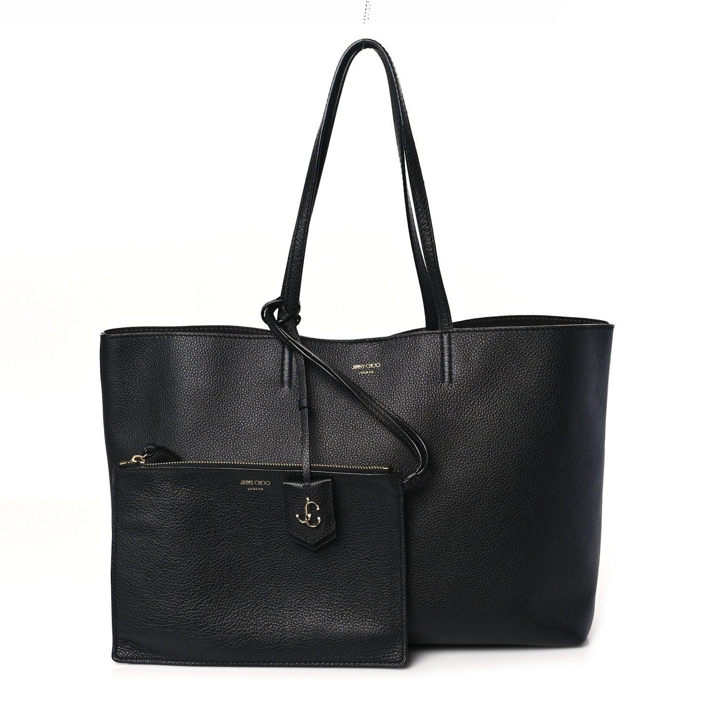 Grainy Calfskin Nine2Five East West Tote Black