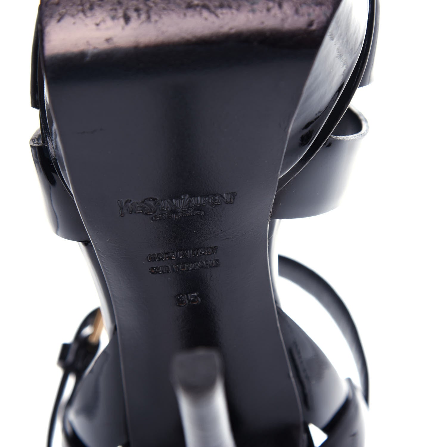 Saint Laurent Patent Tribute 105 Platform Sandals 35 Black 9 of 10