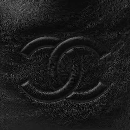 Chanel Shiny Aged Calfskin North South Shopping Bag Black 8 of 10