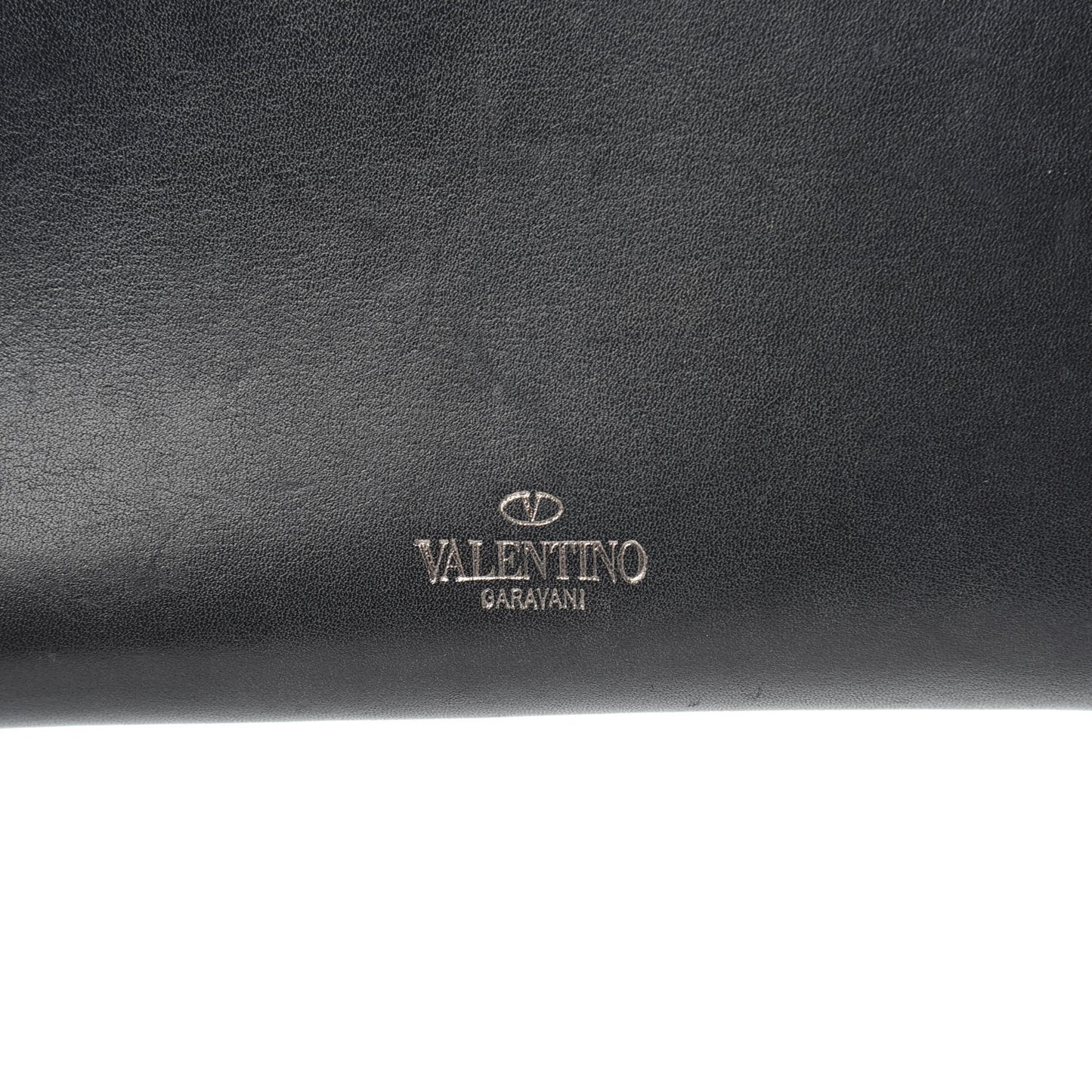 Calfskin Tonal Rockstud Zip Around Wallet Black