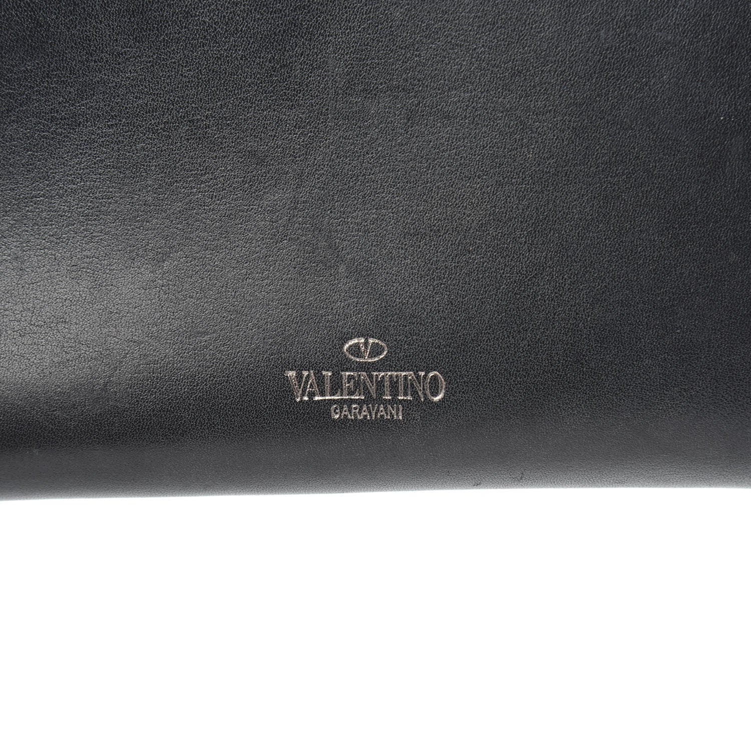 Valentino Garavani Calfskin Tonal Rockstud Zip Around Wallet Black 9 of 9