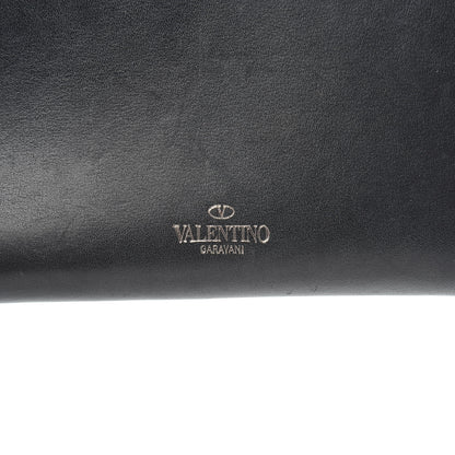 Valentino Garavani Calfskin Tonal Rockstud Zip Around Wallet Black 9 of 9