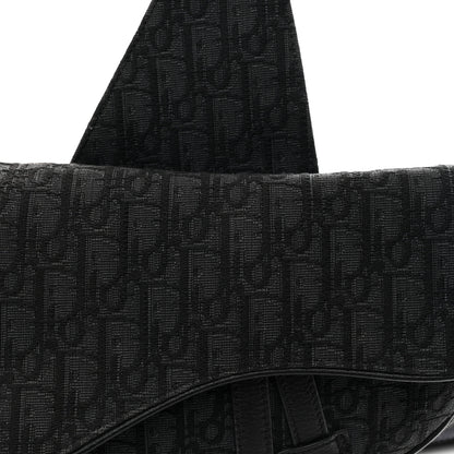 Christian Dior Oblique Mens Saddle Bag Black 12 of 17