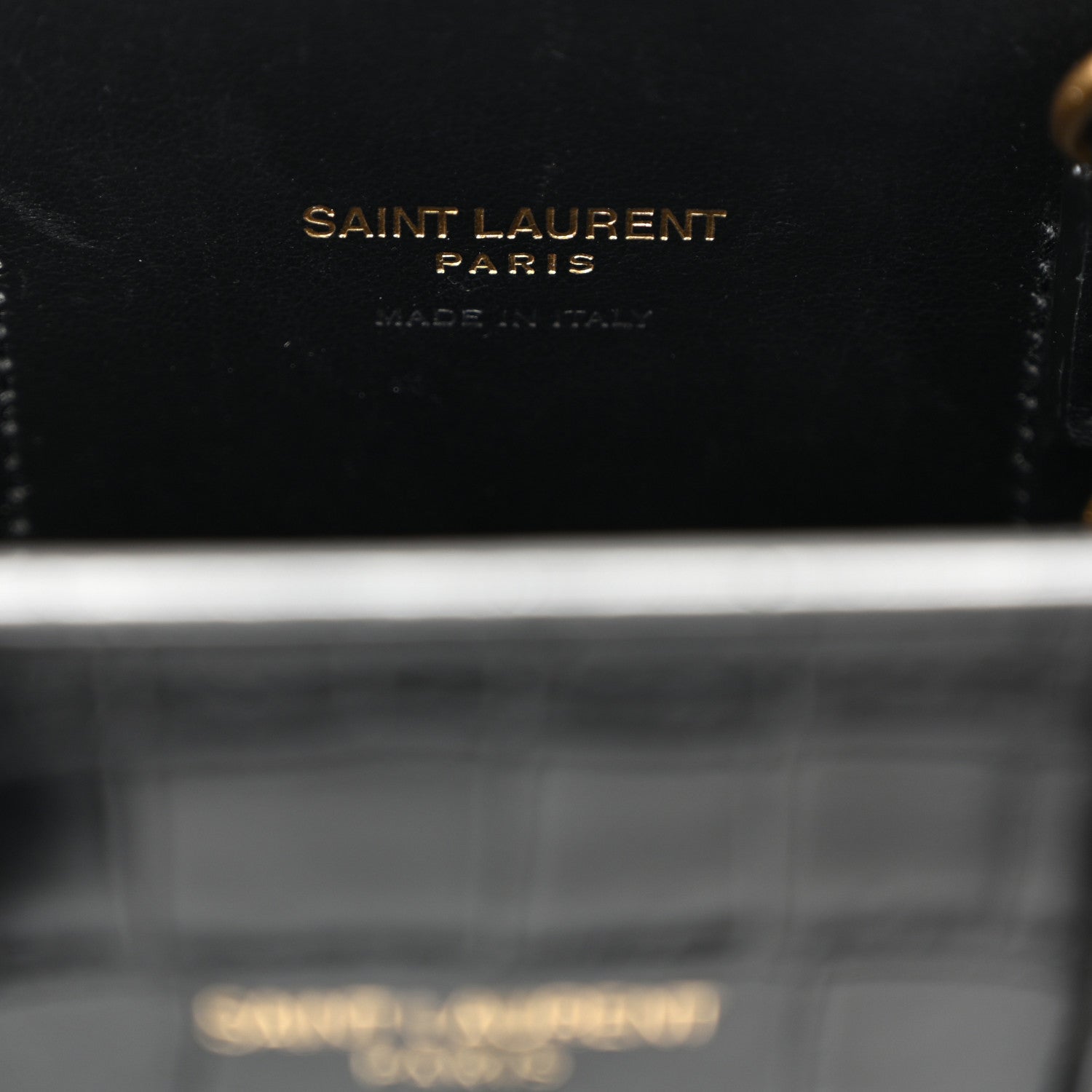 Saint Laurent Calfskin Crocodile Embossed Nano Sac De Jour Black 6 of 10