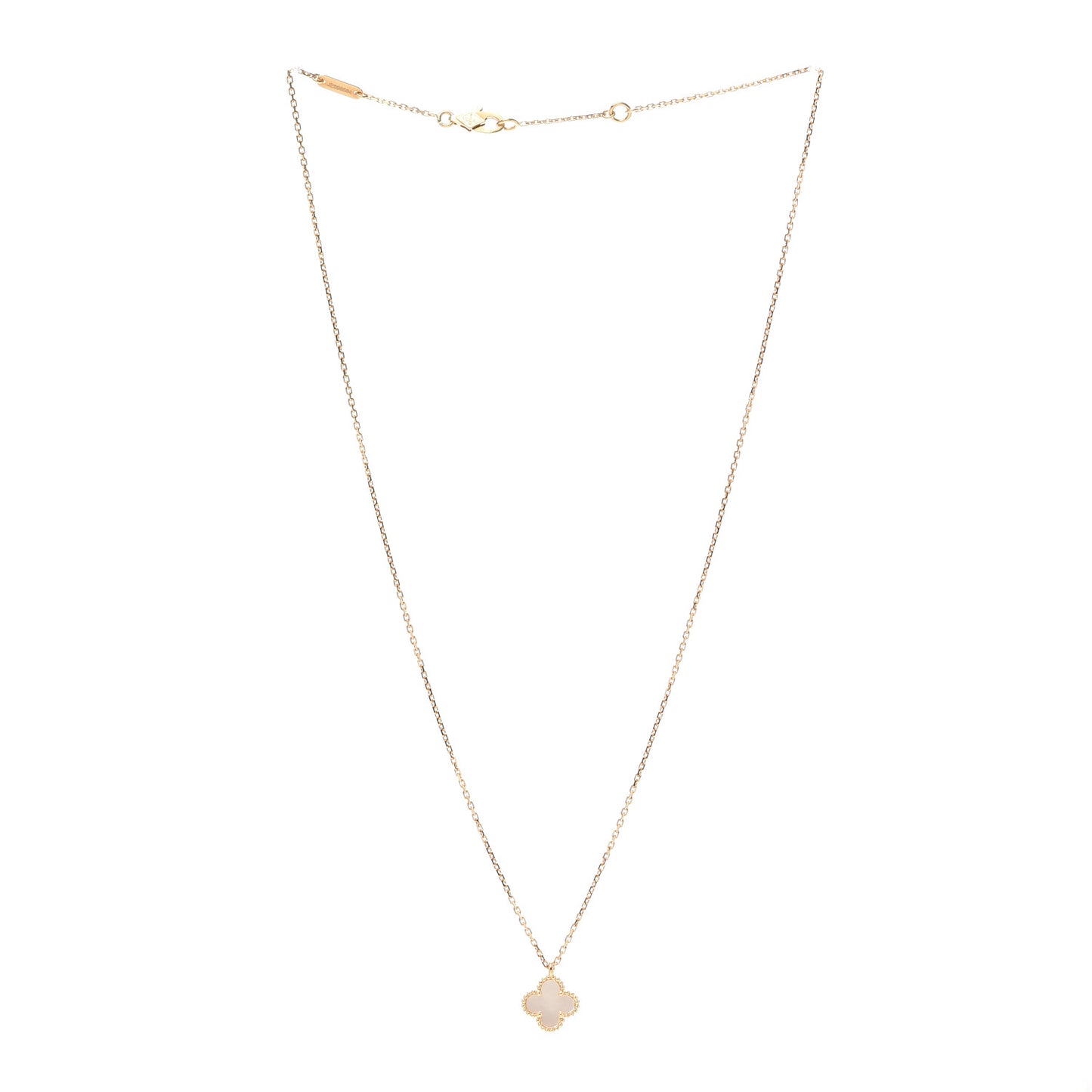 18K Yellow Gold Mother of Pearl Sweet Alhambra Pendant Necklace