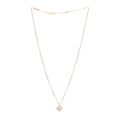 Van Cleef & Arpels 18K Yellow Gold Mother of Pearl Sweet Alhambra Pendant Necklace 3 of 8