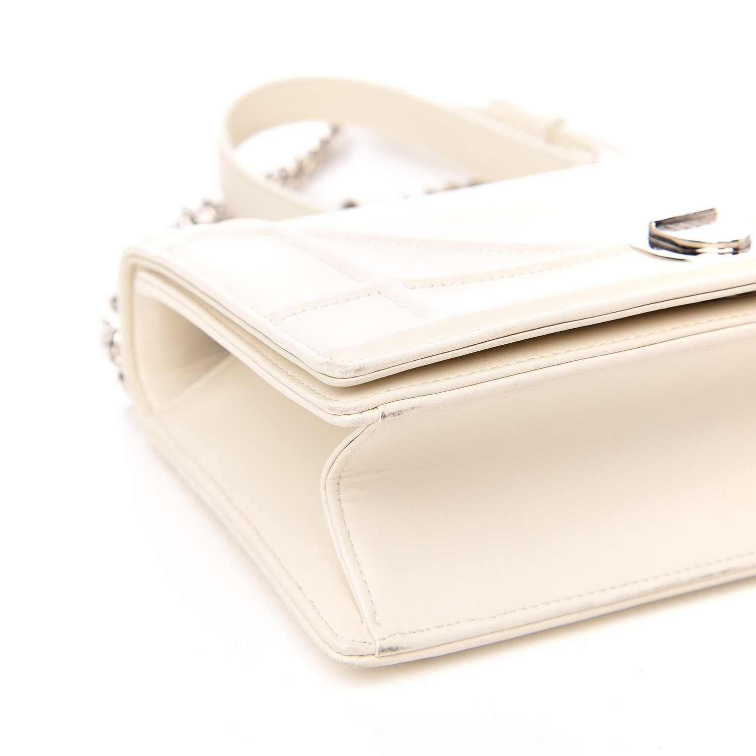 Christian Dior Lambskin Small Diorama Flap Bag Off White 7 of 9