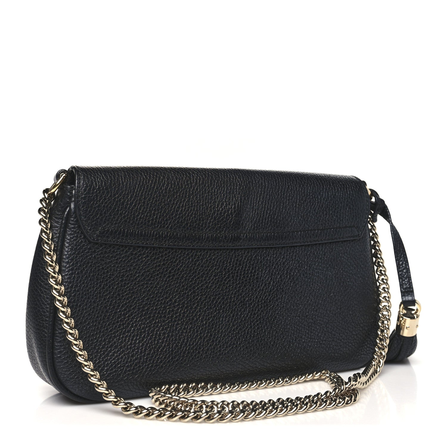 Gucci Pebbled Calfskin Medium Soho Flap Crossbody Black 3 of 10