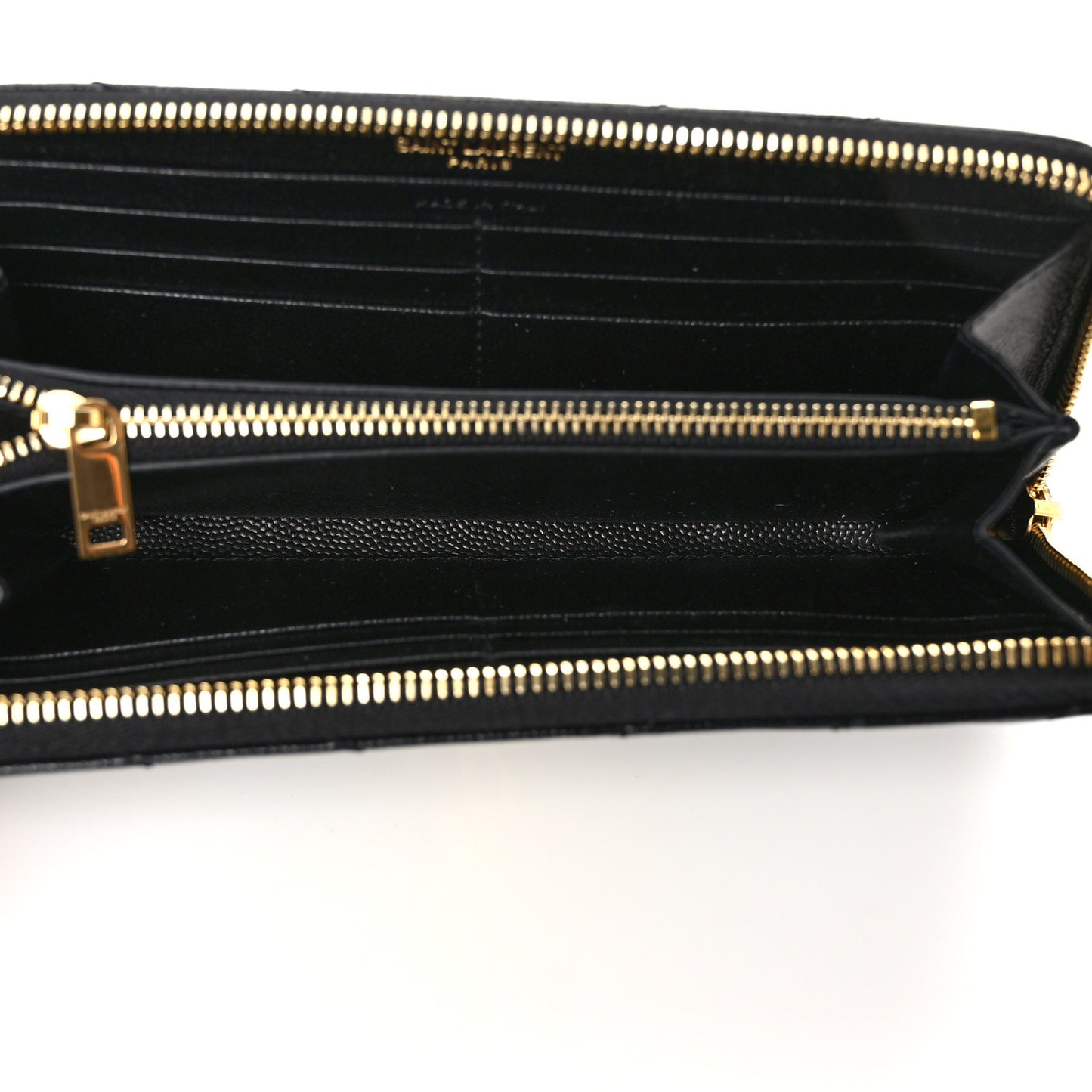 Grain De Poudre Matelasse Chevron Monogram Zip Around Wallet Black