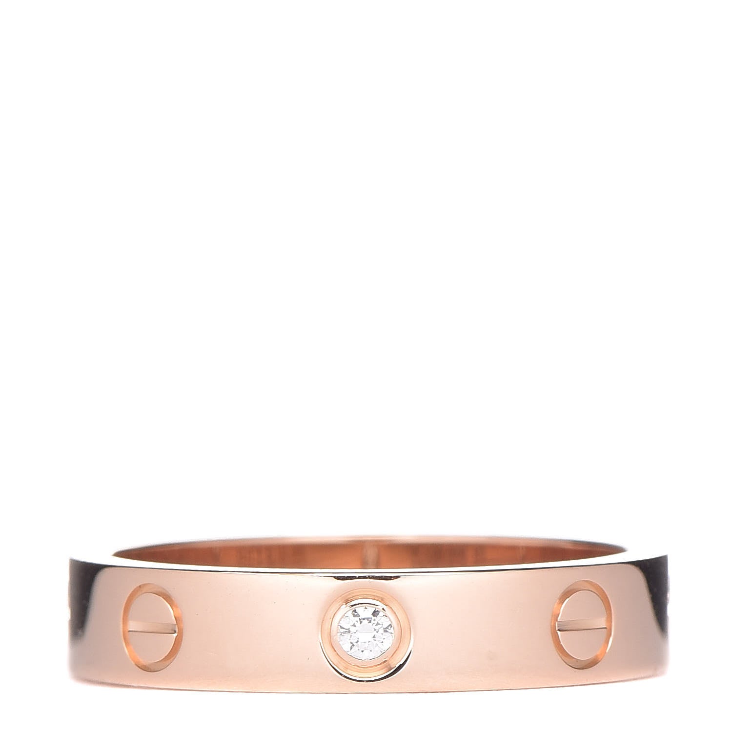 Cartier 18K Pink Gold Diamond LOVE Wedding Band Ring 54 6.75 1 of 5