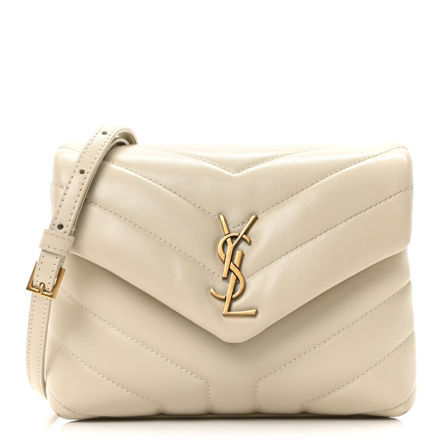 Calfskin Y Quilted Monogram Toy Loulou Crossbody Bag Crema Soft