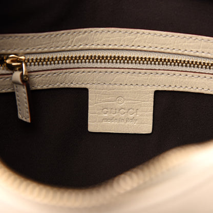 Gucci Calfskin Medium Horsebit Chain Hobo White 6 of 10