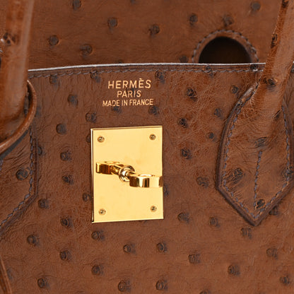 Hermes Ostrich HAC Birkin 32 Gold 6 of 10