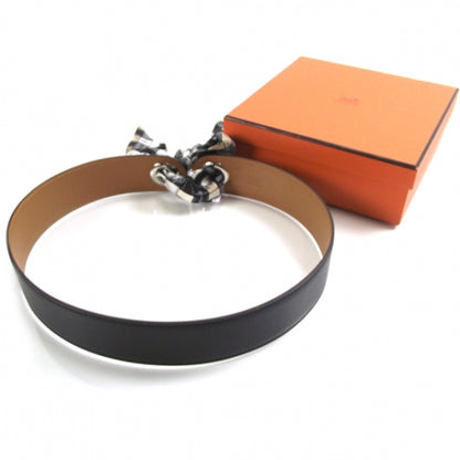 Hermes Leather Monogram Kimono Belt w Bolduc Twilly 3 of 5