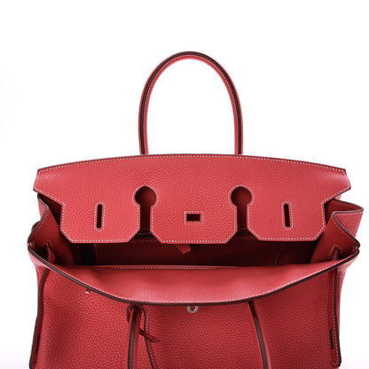 Hermes Taurillon Clemence Horseshoe Birkin 35 Rose Jaipur 8 of 16