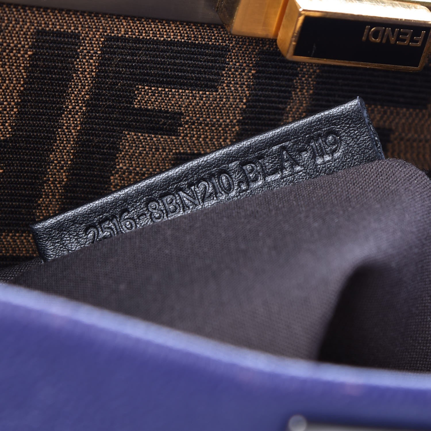 Fendi Goatskin Zucca Large Peekaboo Iconic Satchel Purple 10 of 10