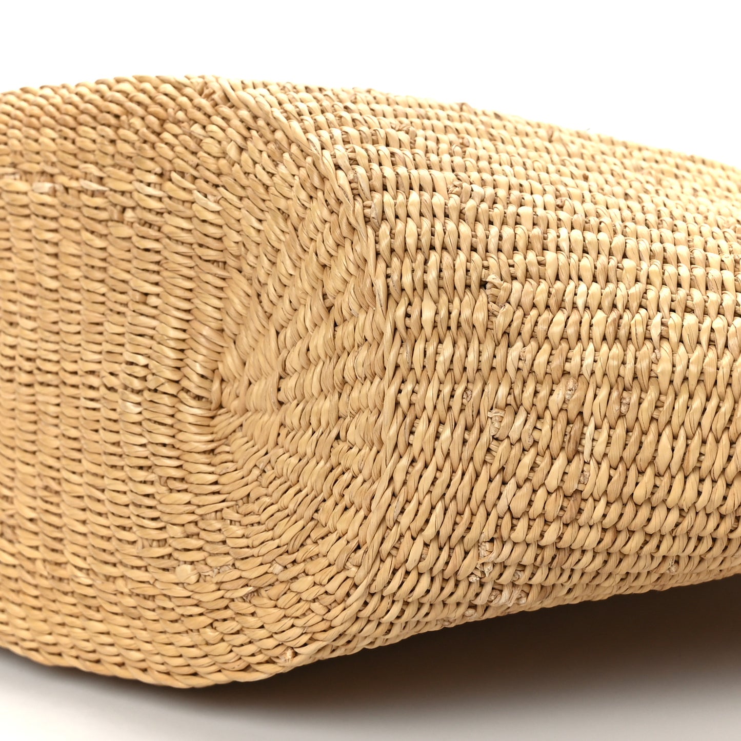 Calfskin Raffia Paulas Ibiza Small Basket Tote Bag Natural Tan
