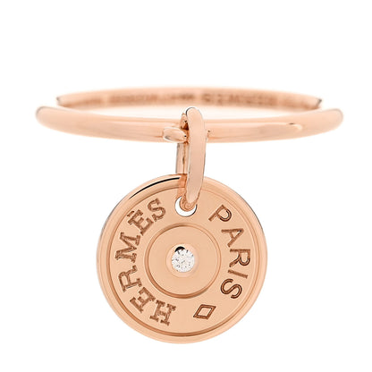 Hermes 18K Rose Gold Diamond Gambade Ring 49 5 1 of 7