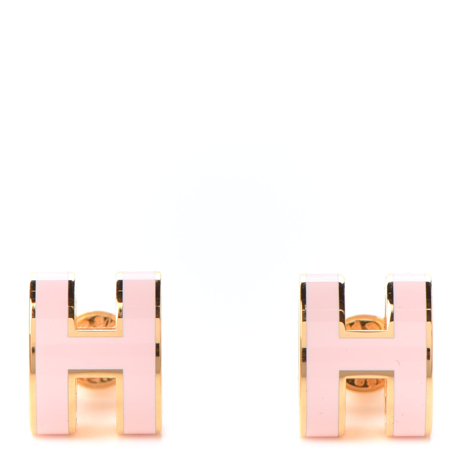 Hermes Rose Gold Lacquered Pop H Earrings Rose Dragee 1 of 5