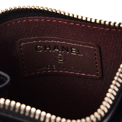 Chanel Lambskin Quilted Zip Card Holder Black 6 of 8