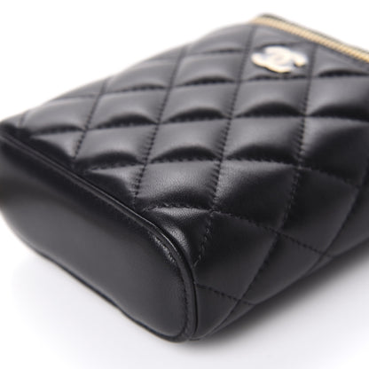 Chanel Lambskin Quilted Small Vertical Coco Beauty Vanity Case With Chain Black 6 of 10