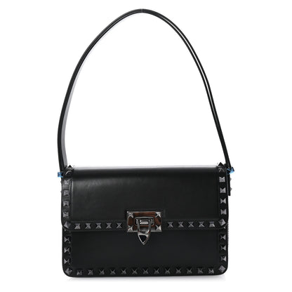 Valentino Garavani Smooth Calfskin Enamel Tonal Rockstud23 Shoulder Bag Black 1 of 9