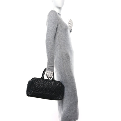 Chanel Caviar Patent Quilted Large Bowler Black 2 of 13