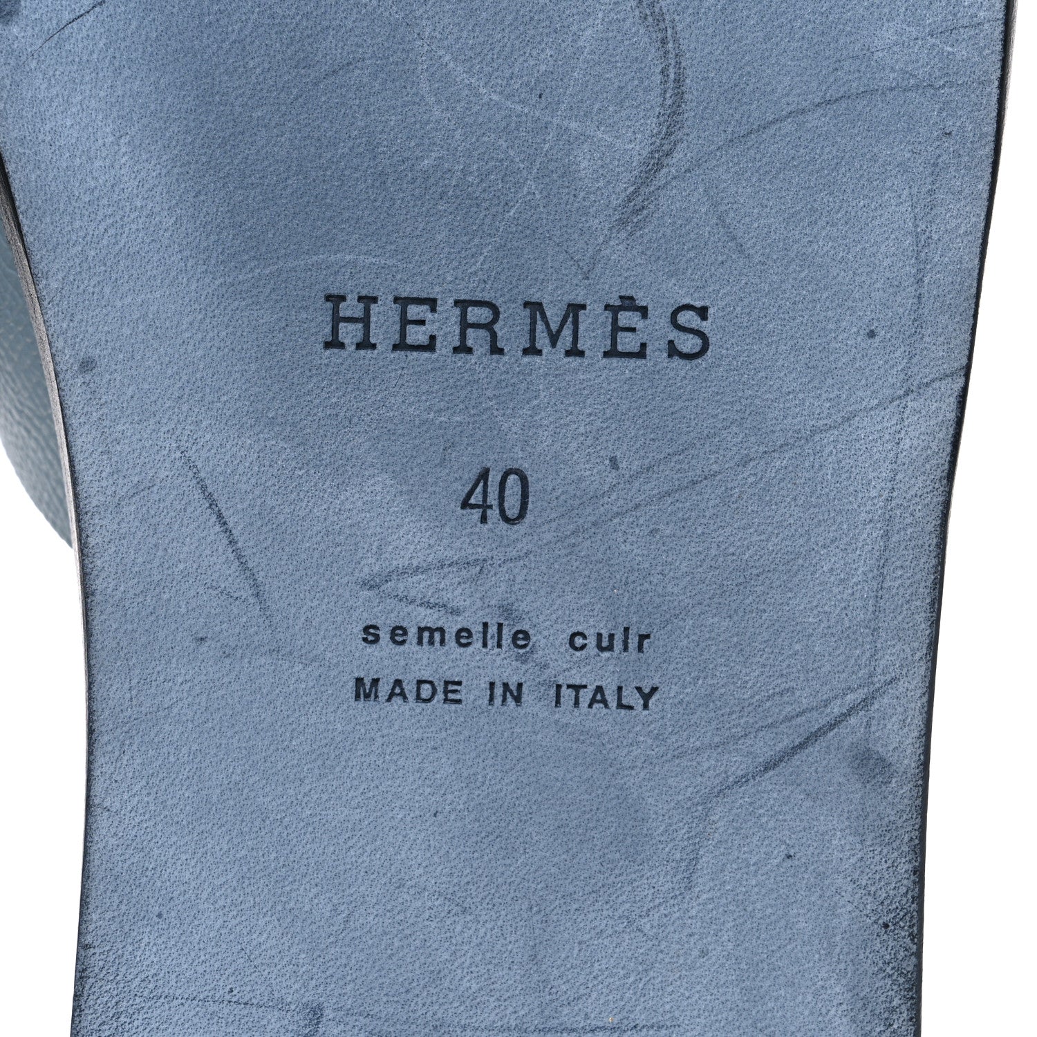 Hermes Epsom Mens Izmir Sandals 40 Gris Antarctique Brique 8 of 10