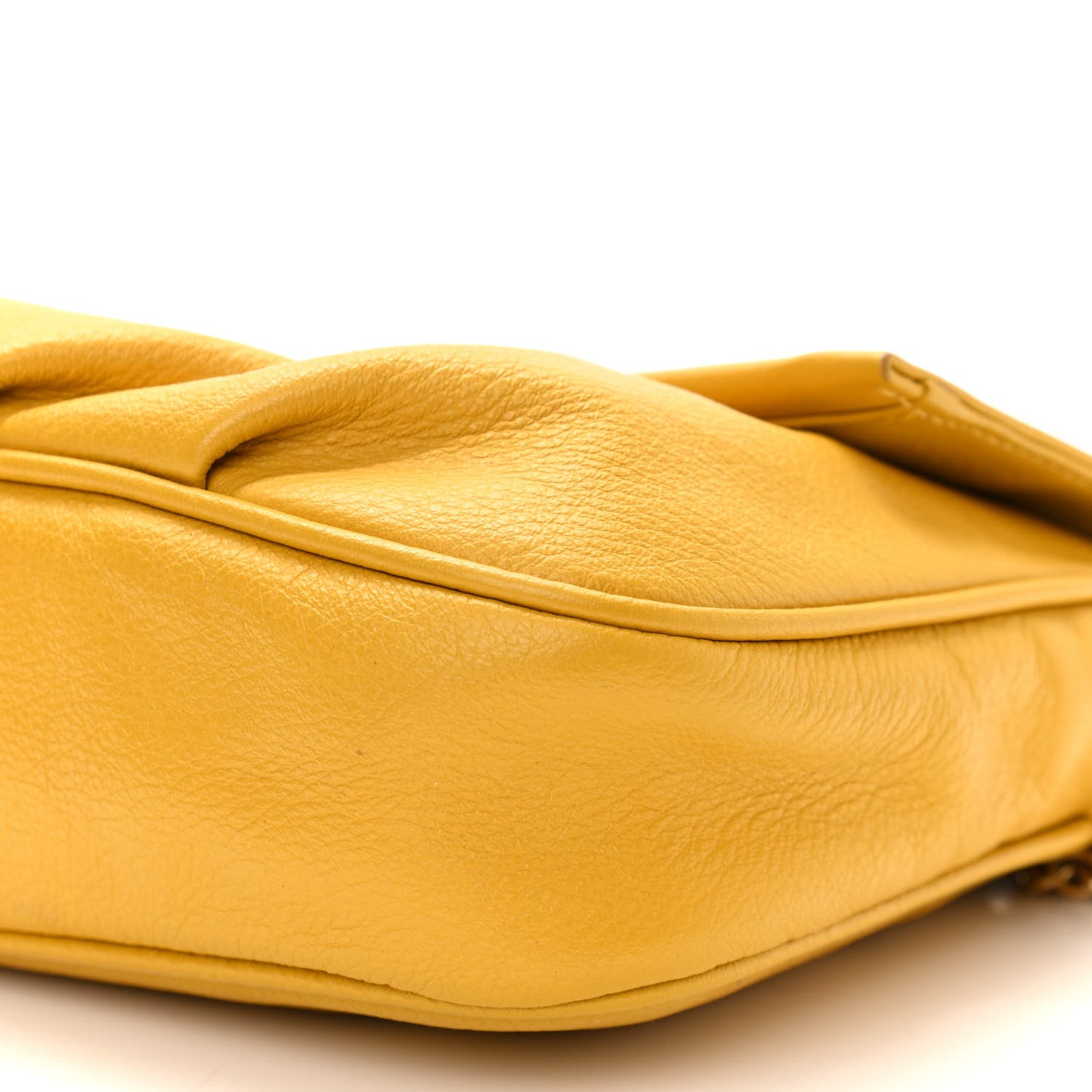 Vitello Flamingo Fendista Pouchette Crossbody Bag Yellow