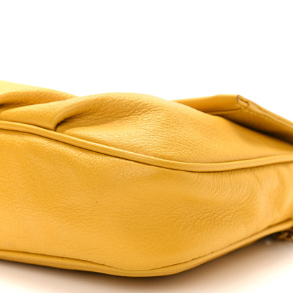 Fendi Vitello Flamingo Fendista Pouchette Crossbody Bag Yellow 10 of 10